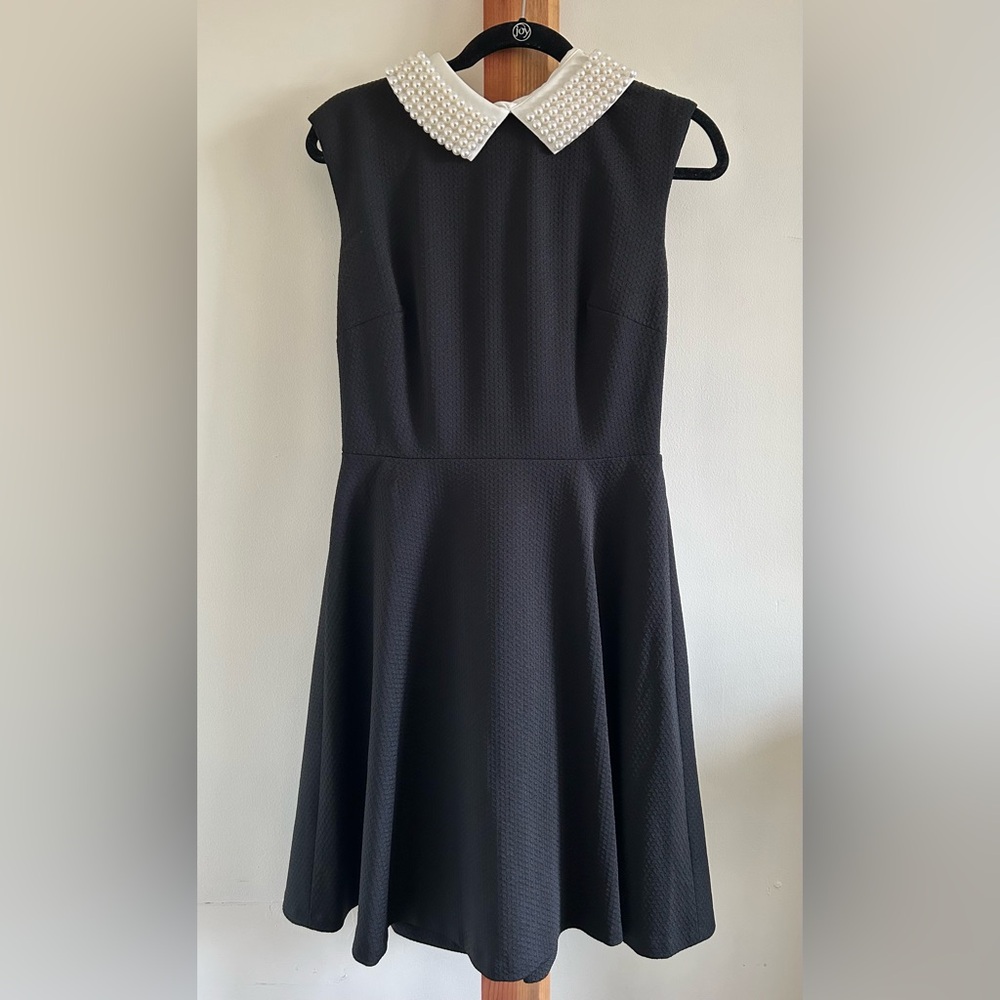 Eliza J Black Dress with White Collar Size 8